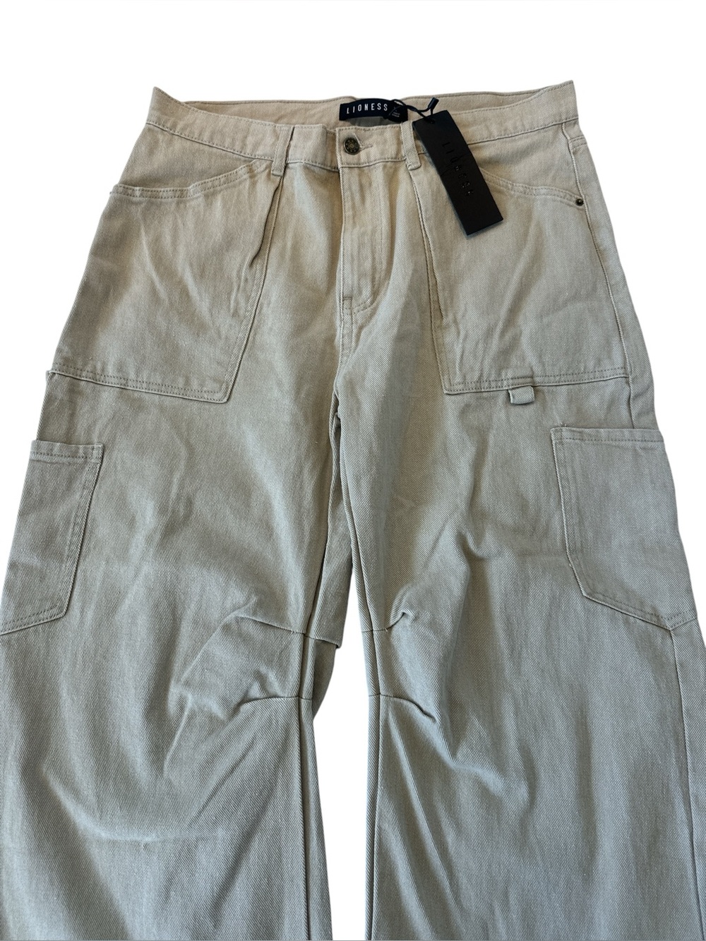 NWT Revolve Lioness Miami Vice Barrel Leg Pant in Beige - Picture 6 of 12